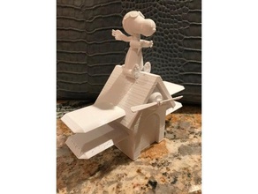 snoopy flying ace modelos los cacahuetes 3d print model - Mito3D