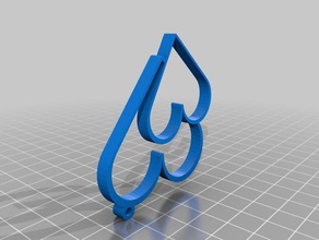 hearts keychain optional only fixed 3d print model - Mito3D