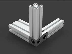punto de luz 4080 3 vías conector en el lado izquierdo partes 3-forma 4040 8040 perfil aluminio fusion 360 elemento la 3d print model - Mito3D
