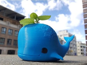 balina pot açık ve bahçe hayvan sevimli çiçek oyuncak vazo 3d print model - Mito3D