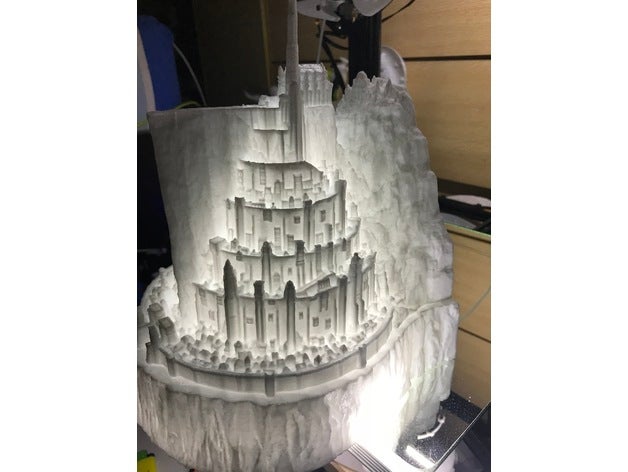 minas tirith analyses & répliques L'impression 3d claven moo cr10 der herr ringe seigneur des anneaux la montagne topographie de géographie 3D print model - Mito3D