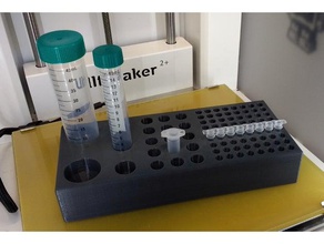 multi-propósito gradilla para tubos de centrífuga falcon eppendorf pcr-tubos ensayo biología titular tubo pcr prueba soporte bastidor 3d print model - Mito3D