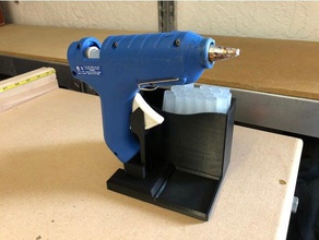 pistola de cola caddy stand w envoltório do cabo porta-ferramentas & caixas gluegun quente a caixa armazenamento suporte ferramenta 3d print model - Mito3D