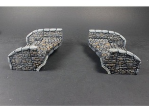 openlock stone bridge set 3 broken toy & game accessories dnd tiles dungeon miniatures openforge pathfinder rpg tabletop terrain tile 3d print model - Mito3D