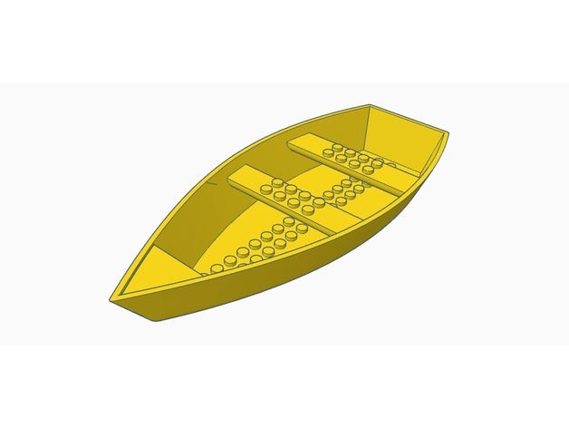 lego bateau à aubes L'impression 3d barge boathull compatible le ferry flottante de la coque legobaot legoboat mini pagaie les broches punt réel rameur en couple 3D print model - Mito3D