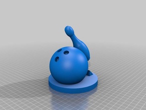 bola de boliche troféu esculturas pin 3d print model - Mito3D