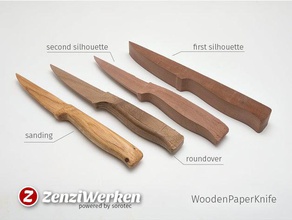 wooden paper knife cnc office router contour oak paperknife stepcraft zenziwerken 3d print model - Mito3D