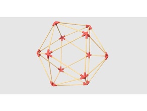 geometry icosahedron corner connectors wooden skewers math barbecue sticks education educational platonic solid solids 3d print model - Mito3D