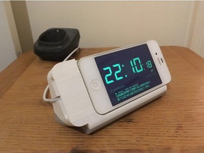 iphone 4 4s alarm clock stand mobile phone 3d print model - Mito3D