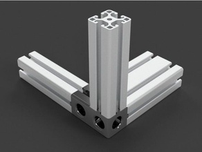 punto de luz 4080 3 vías conector en el lado derecho partes 3-forma 4040 8040 perfil aluminio fusion 360 elemento la 3d print model - Mito3D