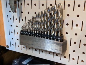 drill bit set holder tool holders & boxes openscad pegboard wall control 3d print model - Mito3D