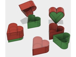 basit kalp kutu Sevgililer Günü moda kutusu durumda etui hediye kalpler aşk lovecraft valentine hediyeleri 3d print model - Mito3D