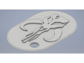 boba fett logo dog tag art bounty hunter mandalorian necklace 3d print model - Mito3D
