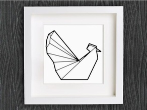 personalizável origami galo animais Arte 2d pulseira personalizado personalizador de sistemas decoração a decorações decorativos brinco geométricas hahn da casa jóias lowpoly baixa contagem polígonos colar openscad pingente anel parede 3d print model - Mito3D