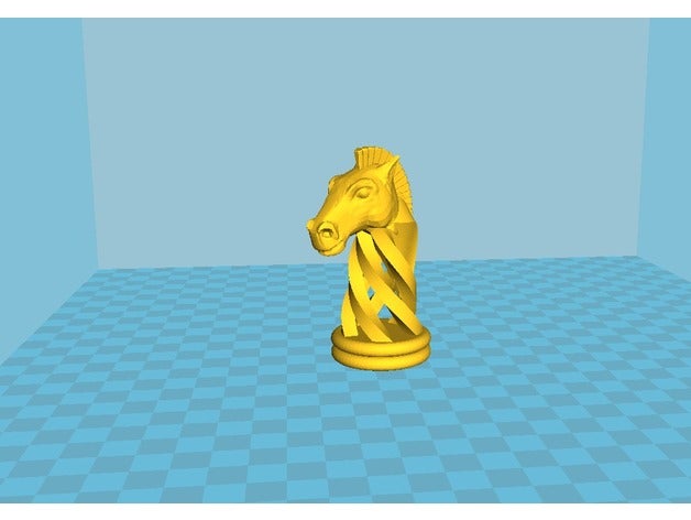 knight remix fusion - spiral chess + openscad 3D print model - Mito3D