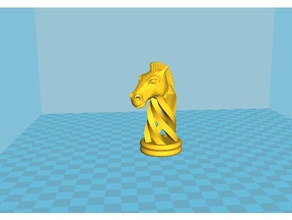 knight remix fusion - spiral chess + openscad 3d print model - Mito3D