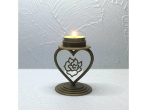 candlestick heart decor 3d printing candle holder epoxy resin gift stained-glass tanyaakinora valentines day gifts 3d print model - Mito3D