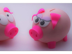 mrs biggy panks containers money box piggy bank banks mr pig pongo 3d print model - Mito3D