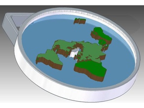 llavero de la tierra plana modelo impresión en 3d fácil educación regalo llaveros juguete 3d print model - Mito3D