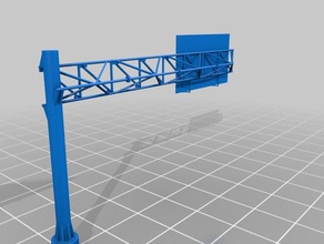 gantries gantry binalar ve yapılar köprü bina kamera araba sürücü sürüş ekipman yarım yüksek karayolu etiket büyük gibi yerel metal model tren monte edin n Tepegöz platform yol güvenli güvenlik sinyal çelik yapısı destek iki ABD 3d print model - Mito3D