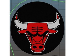 toros de montaña multicolor La impresión en 3d el baloncesto los chicago bulls logotipo la rusa 3d print model - Mito3D