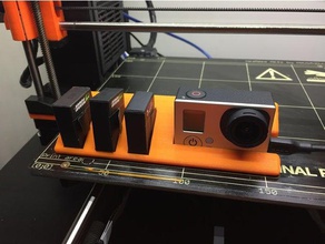 gopro hero3 shelf +3 batts camera 3d print model - Mito3D