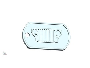willys mb, ford gpw jeep grill dog tag de porte-clés 3d print model - Mito3D