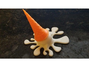 helado de splat comida & bebida cono icecream crema la salpicadura 3d print model - Mito3D