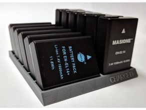 nikon en-el14 batteria di ricambio cassetto aula la fotocamera porta organizzatore 3d print model - Mito3D