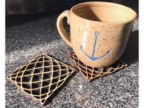 lissajous coaster kitchen & dining beverage coasters set drink frequency harmonic curve figure table 3d print model - Mito3D