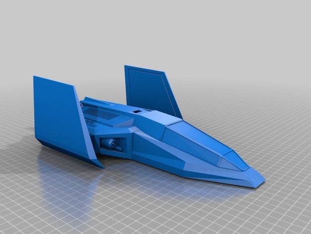 blue falcon 3d printing f-zero 3D print model - Mito3D