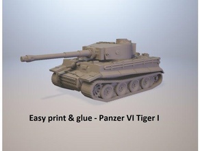 easy print & glue - tiger vehicles 3d print model - Mito3D
