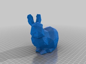 voxelized stanford bunny heykeller piksel heykel voxel 3d print model - Mito3D