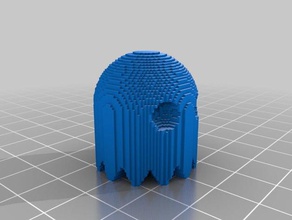 voxelized pacman-esprit sculptures pacman voxel de l'art 3d print model - Mito3D