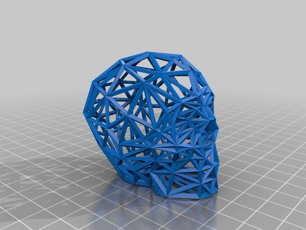 wireframe cranio sculture low poly 3D print model - Mito3D