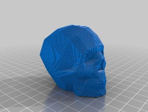 voxel skull sculptures voxelized 3d print model - Mito3D