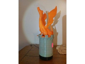 adalinda ejderha uçucu yağ difüzör kapağı sigara dekor kale kule 3d print model - Mito3D
