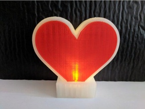 led heart dual single extruder decor valentines day illuminated nsfw tealight holder valentine 3d print model - Mito3D