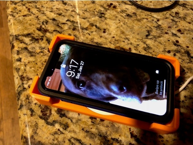 iphone x kablosuz şarj cihazı durumda düz cep telefonu stand monoprice 3D print model - Mito3D