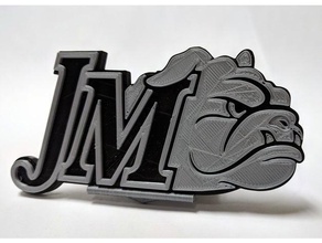 jmss bulldog logo signs & logos 3d 3d print model - Mito3D