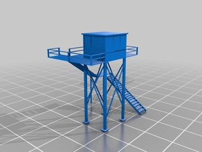 military watch tower buildings & structures war advanced build building command concrete design eye limit metal model mountain observation rescue safe safety simple stairs structure usa watchtower wow 3d print model - Mito3D