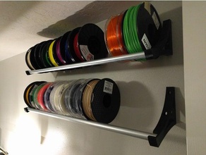 spool rack 3d printer accessories diy holder shelf wall mount 3d print model - Mito3D