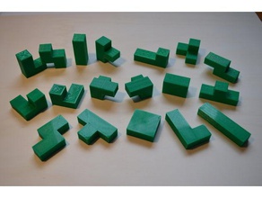 4 rejoint carrés solides puzzles 3d print model - Mito3D