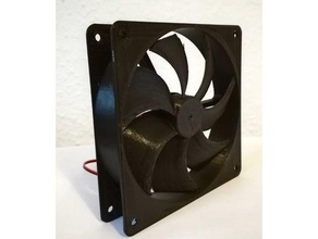 standard 120mm fan two blade designs high pressure flow parts 3d print model - Mito3D