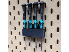 wera hex screwdriver holder ikea skadis tool holders & boxes pegboard 3d print model - Mito3D