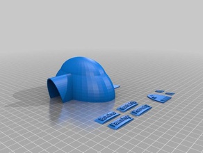 desierto iglú de la tienda La impresión en 3d 28mm casa starwars terreno wargame warhammer 40k 3d print model - Mito3D
