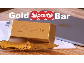 suprême de gold bar L'impression 3d or en barre lingot d'or louis vuitton 3d print model - Mito3D