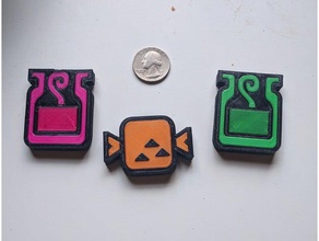 monster hunter icon magnets potion meat 2d art capcom magnet symbol video game games 3d print model - Mito3D