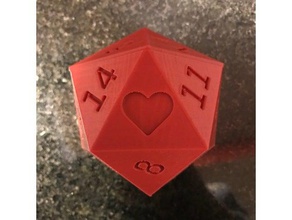 valentine's d20 dice box - remix 3dcentralva model toys & games valentines day 3d print model - Mito3D