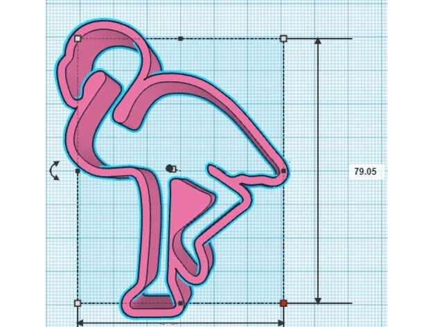 flamingo cookie cutter yiyecek ve içecek çerez demek 3D print model - Mito3D